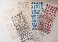 15mm Glitter Paper Script, Rhinestone, Bold Self Adhesive, Stick on Alphabet Letters