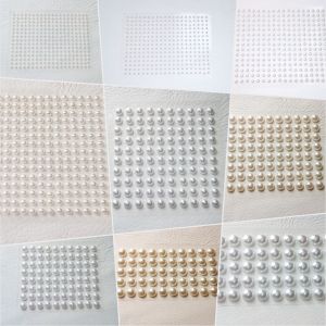 Flat Back Self Adhesive Stick on Pearls in Ivory or White 2mm 3mm 4mm 6mm, 10mm