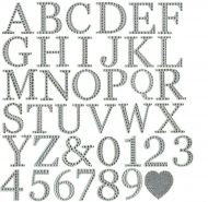  3D Self Adhesive Diamante Alphabet Capital Letters,  Numbers & Symbols, Stick On
